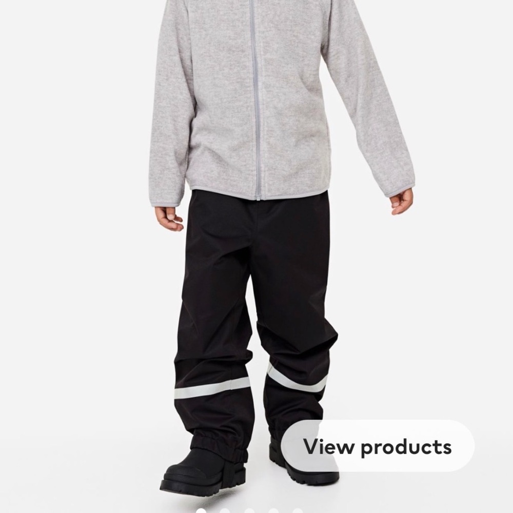 3T waterproof play pants windproof black pants H&M kids unisex outdoor wear